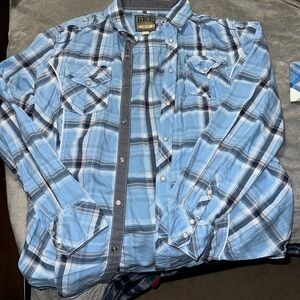BKE Slim Fit Blue Checkered Shirt